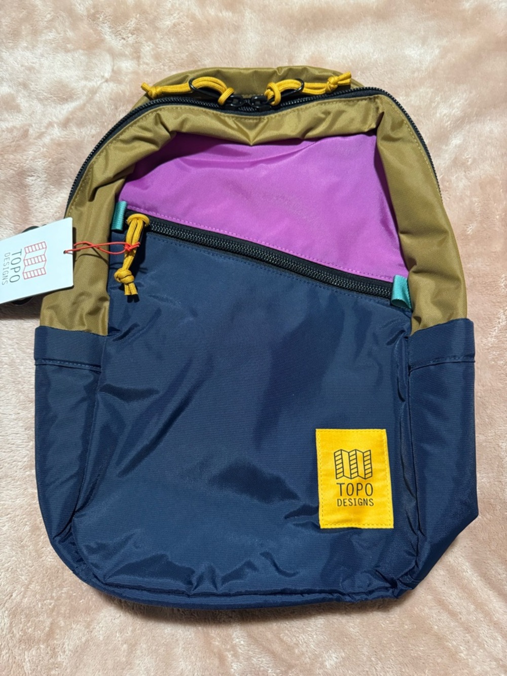 NWT Topo Designs Light Pack, Dark Khaki & Navy Personal Item Laptop Backpack